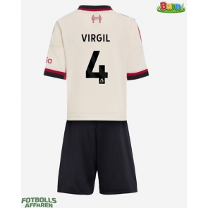 Liverpool Virgil van Dijk #4 Bortaställ Barn 2025-26 Kortärmad (+ Korta byxor)